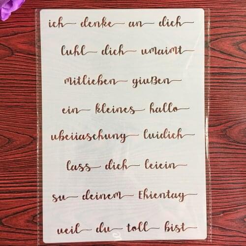 A4 English inspirational blessings wall stencil, scrapbook, embossing album, decorative, paper card template drawing stencils