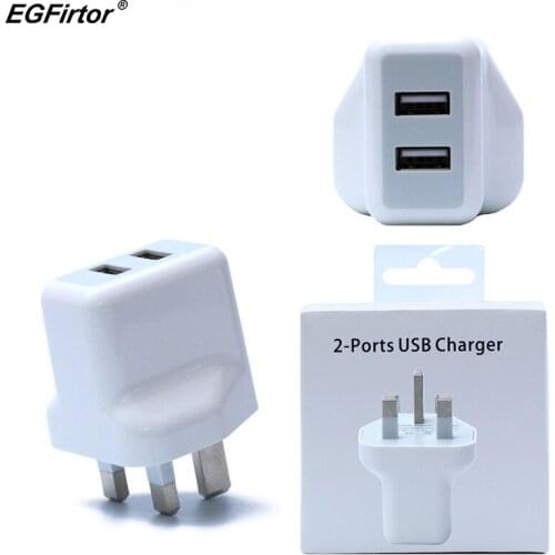 Fast Charge UK Plug Dual USB Port Charging 5V 2A Travel Adapter Converter Socket AC Power Charger Outlet