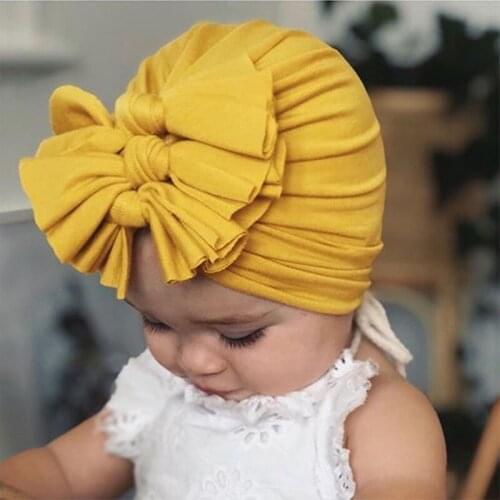 Multi Colors Baby Hat for Girls Cap Bows Turban Hats Infant Photography Props Accessories Cotton Kids Beanie Children Knit Hats