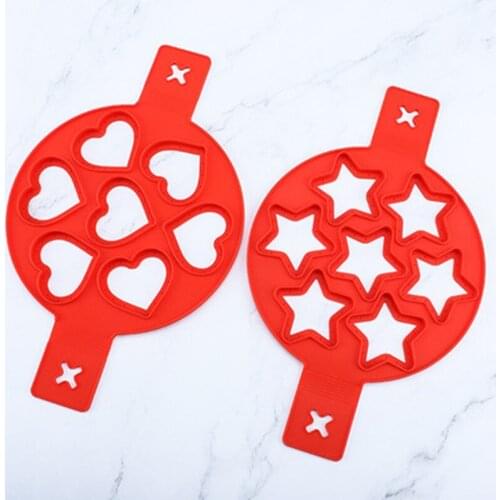 7hole silicone pancake mold for baking round heart-shaped star-shaped omelette 7 with DIY shape tools baking tools for kitchen