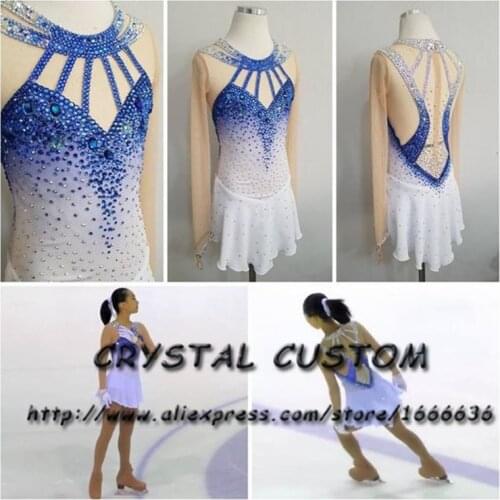 Crystal Custom Figure Skating Dress Girls New Brand Ice Skating Clothes For Competition DR4706