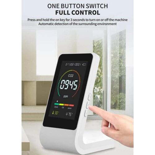Intelligent Carbon Dioxide Detector Lightweight Measuring Tool Full-color Large Screen, LED Digital Display Wide Use In Home #1D