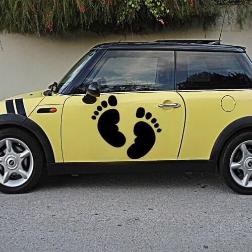 Creative Baby Footprint and Handprint Auto Sticker Interesting Reflective Car Stickers Decals