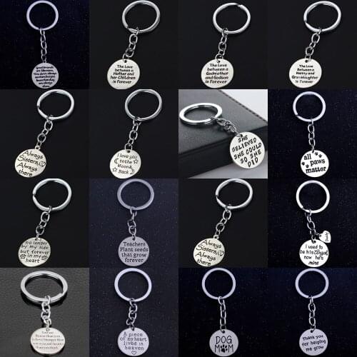 The Love Between Grandad And Granddaughter Is Forever Keyring Alloy Charm Pendant Keychain Family Lovers Teachers Love Gifts Hot