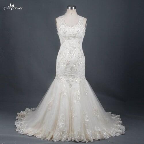 LZ170 Mermaid Wedding Dresses Sexy Keyhole Back Wedding Gown Sample Pictures