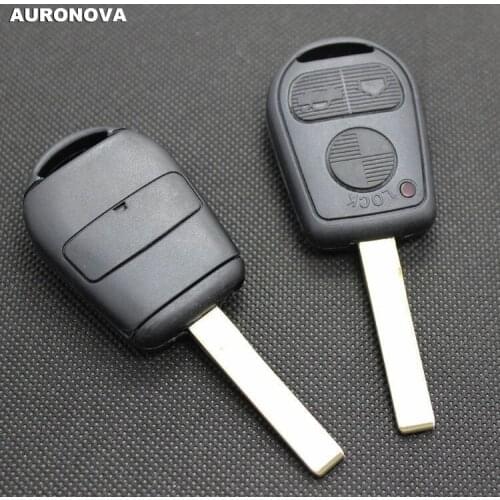 AURONOVA New Replace Key Shell for BMW Z3 Z4 X5 E46 325i 325ci 325xi 330i 330ci 330xi 3 Buttons Hu92 Blade Remote Car Key Case