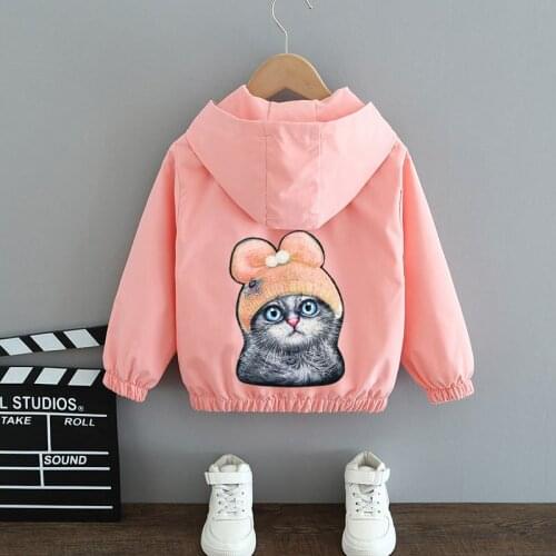 Autumn Fashion Korean Zipper Cardigan Hooded Outwear Mickey Mouse Boys Tops Tenn Girls Clothes Cute Cat Printed Jacket Coat