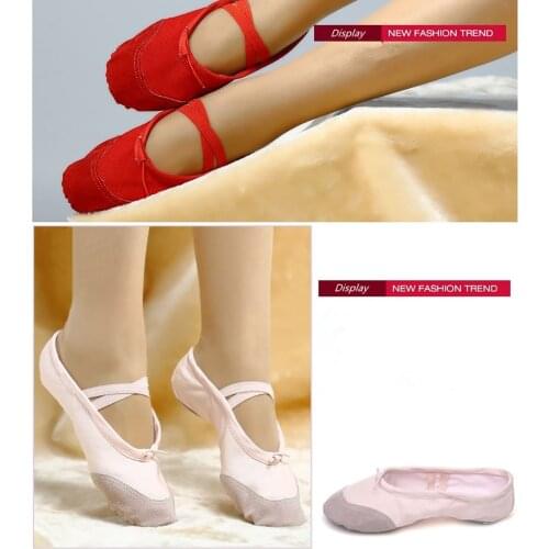 Yoga Gym flat slippers White Pink White Black Canvas Ballet Dance Shoes For Girls Children Women Teacher