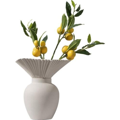 Plain White Frosted Ceramic Vase Model Room Dried Flower Soft Decoration Home Decoration Ornaments