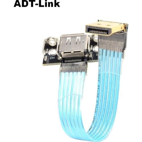 ADT-Link P7-P8 DisplayPort 1.2 Extension Cable 8K 4K HDR 165Hz 60Hz Display Port Elbow Angled Adapter Cord Ribbon PC Connector