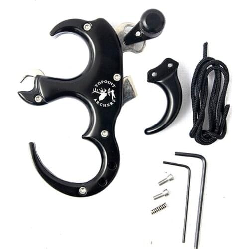 Topoint Bow Release 3/4 Finger Can Be Change Aluminum Alloy Archery Aid Automatic Caliper Release for Target Compound Bow