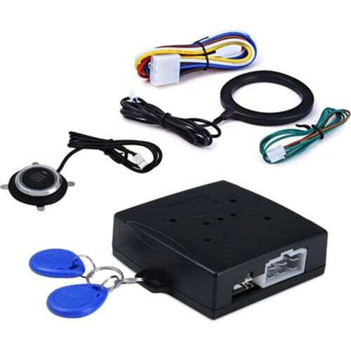 Universal Car Alarm System Driving Security Push Button Engine Start RFID Lock Ignition Starter with Remote Keyless Entry System