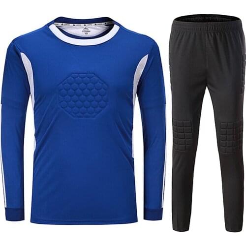 Goalkeeper Jersey Men Soccer Jerseys Sets Survetement Football Training Suit Sponge Protector Doorkeepers Long Sleeves Tracksuit