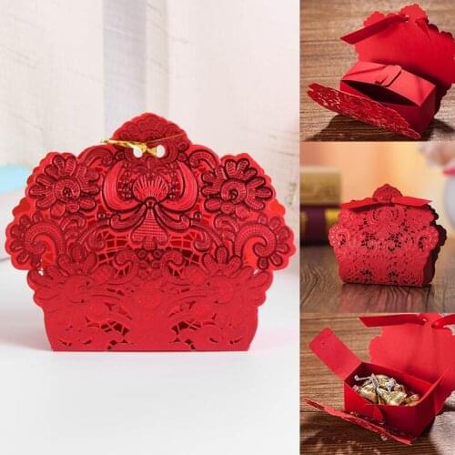 25pcs Decor Candy Box Carved Hollow Gold Foil Cake Candy Box Marriage Baby Shower Party Event Gift Box Packaging Wedding Supply