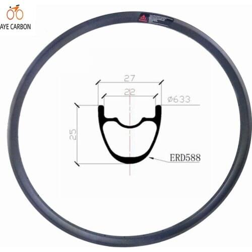 29 inch super light carbon bike rims 27mm width 25mm depth only 280g mountain bicycle rim tubeless