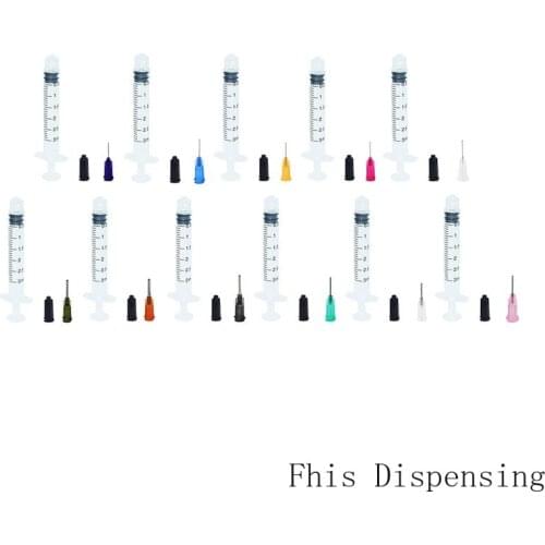 3ml/3cc Syringes with Plastic 0.5 Inch Mixed Size Blunt Tip Fill Dispensing Needle Pack of 11