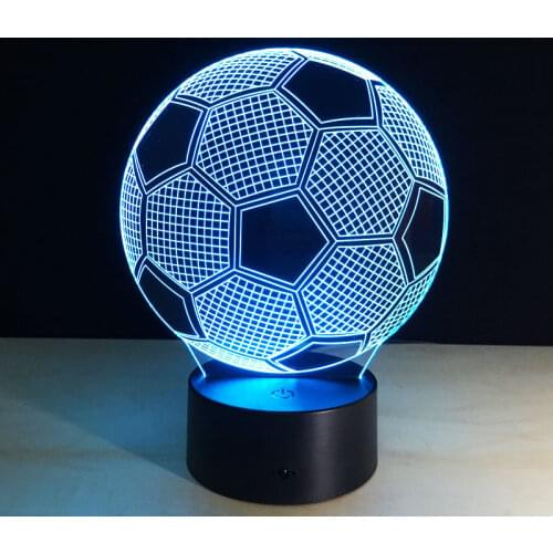 Football Model 3D Night Light Remote Touch 3d Lamp 7 Colors Changing Novelty Light Acrylic LED Lamp Kids Toys Holiday Gifts