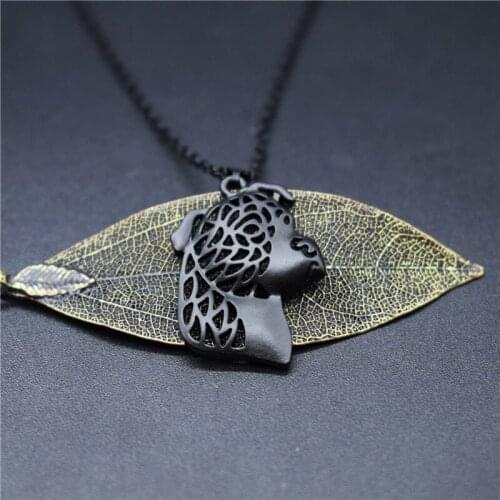 4 Colors New American Staffordshire Terrier Necklaces Trendy Metal Dog Jewelery Staffordshire Terrier Pendant Necklace Women