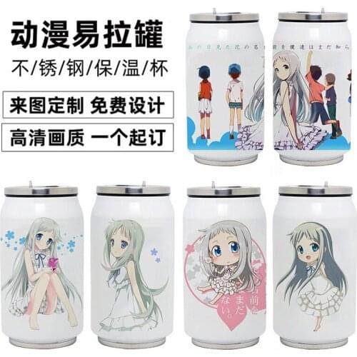 Anime Anohana Stainless Steel Thermos Cup Honma Meiko DIY Vacuum Cup Toy Gifts 350ml