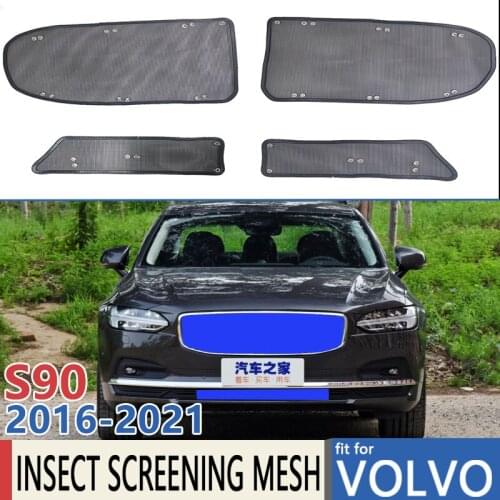 Car Insect Screening Rat-proof Mesh Front Grille Insert Accessories For Volvo S90 2016 2017 2018 2019 2020 2021 Car Stylings