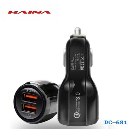 3.1A Car Charger Fast Charging Quick Charge 3.0 Mobile Phone Charger 2 Port USB Car Charger for Samsung iPhone Huawei Xiaomi