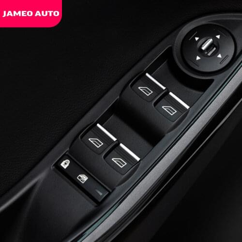 Jameo Auto 7Pcs/Set Car Accessories for Ford Focus 3 MK3 2012-2018 Windows Control Panel Buttons Knob Cover Trim Stainless Steel