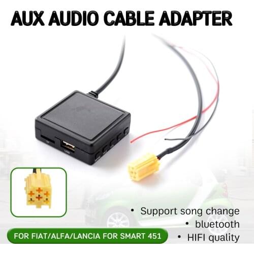 Bluetooth Aux Receiver Cable with USB,microphone Hands-free Aux Adapter for Alfa Romeo 159 for Fiat Grande Punto