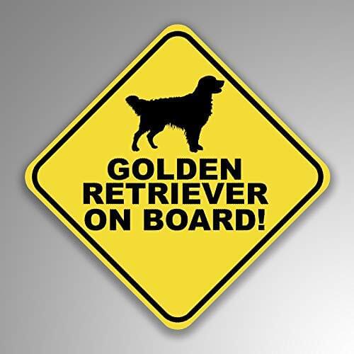 Dawasaru for Golden Retriever on Board Vinyl Decal Sticker Car Window Bumper Premium Quality UV Protective PVC,10cm*10cm