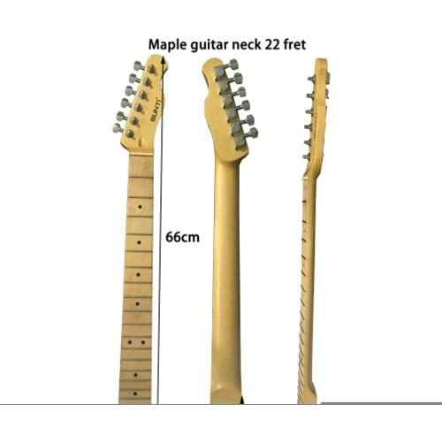 Maple Wood Guitar Neck with Tuning Pegs Electric Guitar Neck 22 Fret Fingerboard Maple ST Style Guitar Accessories