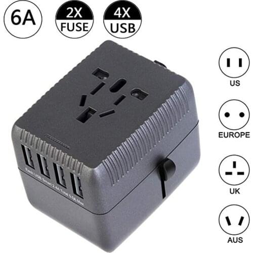 Travel Adapter International Universal Power Adapter With 5A 4 USB Type-C Port Worldwide Wall Charger For US AU UK EU Plug