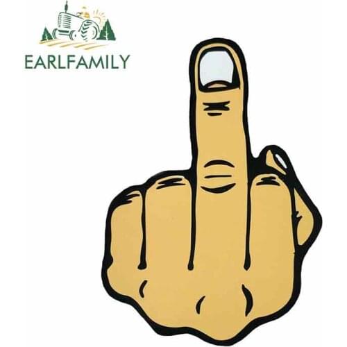 EARLFAMILY 13cm x 9.4cm for The Middle Finger Anime Car Stickers Sunscreen Vinyl JDM Bumper Trunk Truck Windshield Bumper
