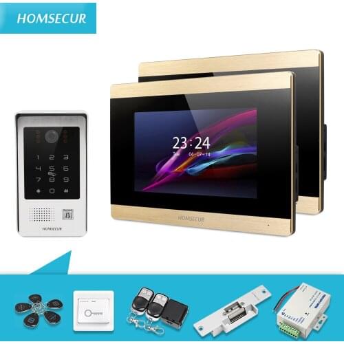 HOMSECUR 7" Wired Hands-free Video Door Entry Phone Call System+Password Access BC091+BM715-G