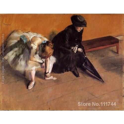 Ballerina paintings Waiting Edgar Degas art Handmade oil painting High quality