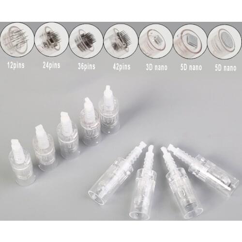 10pcs Derma Pen Bayonet Cartridge Needle Dr.Pen E30 N2 M7 M5 MY Microneedles 1 3 5 7 9 12 24 36 42pin Nano Round MTS PMU Tattoo