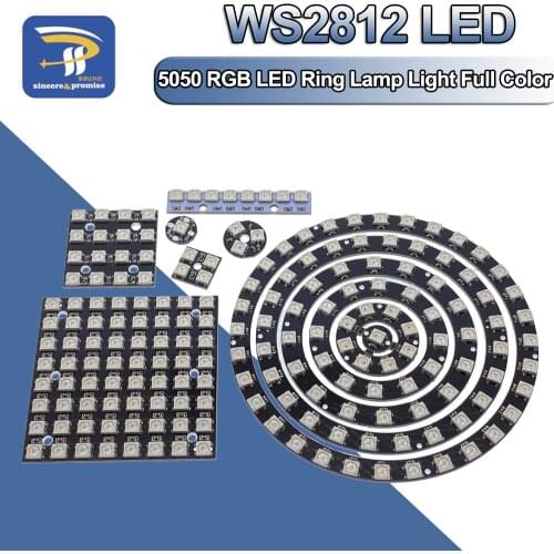 5V 1Bit 3 4Bit 7 8Bit 9 12Bit 16Bit 24Bit 32Bit 64 Bits WS2812 5050 RGB LED Ring Lamp Light + Integrated Drivers For Arduino Diy