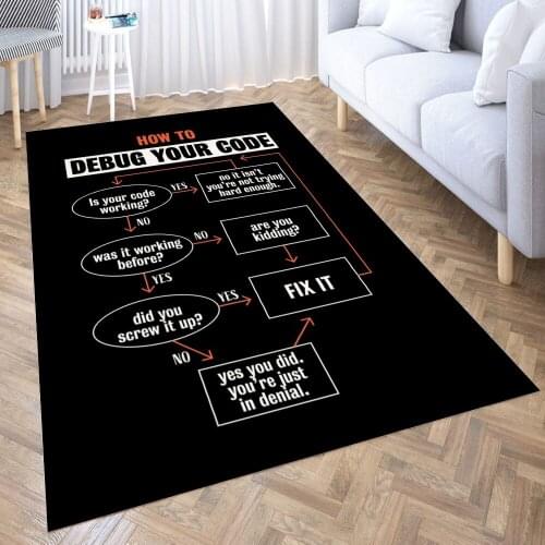 How to debug your code Carpet for Living Room 3D Anime Cartoon Rug Gamer Teen Room Bedside Lounge Rug Kids Children Floor Mats