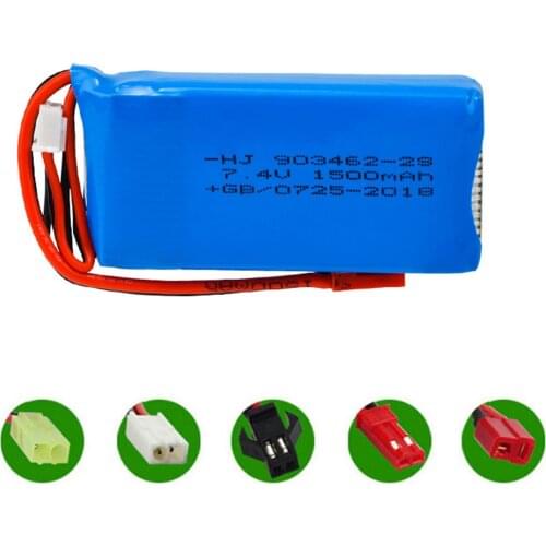 7.4V 1500mah Lipo battery JST/T/SM Plug for WLtoys V913 L959 L969 L979 L202 L212 A959 12428 HJ816 HJ817 RC car parts toy Battery
