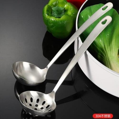 1Pcs 304 Stainless Steel Soup Spoon Colander Stainless Steel Spoon Kitchen Cooking Tools Kitchenware Soup Spoon Noodle spoon
