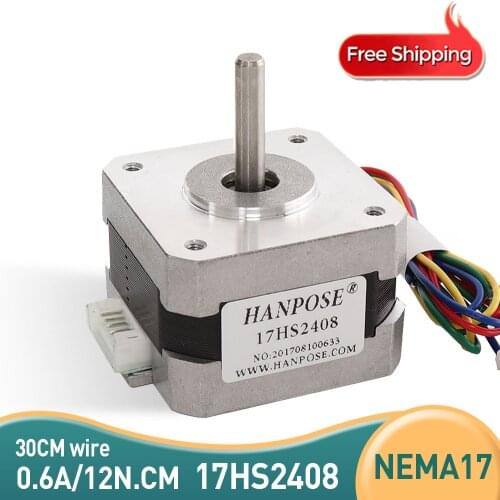 Best price and Quality 17HS2408 4-lead Nema17 Stepper Motor 42 motor 42BYGH 0.6A CE ROSH ISO CNC Laser and 3D printer