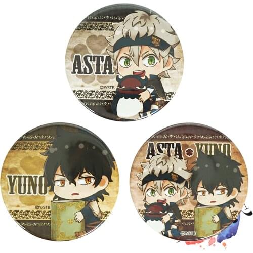 Black Clover Anime Badge Asta Yuno Cute Metal Badge Brooch Pins