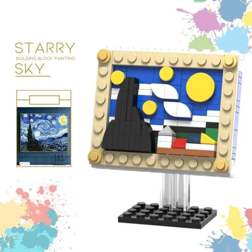 MOC Pixel Art Bricks Mini Building Blocks Creative World Famous Paintings-Mona Lisa-Starry Sky-Portraits DIY Compatible With Toy