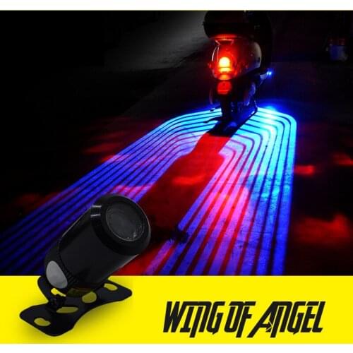 Motorcycle Lights Modified Chassis LED Angel Wings Welcome Projection Light Safety Driving Decorative Lantern Accessories