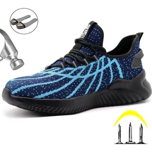 New Work Shoes Sneakers Indestructible Shoes Puncture-Proof Safety Shoes Men Steel Toe Shoes Work Boots Lightweight Men Boots