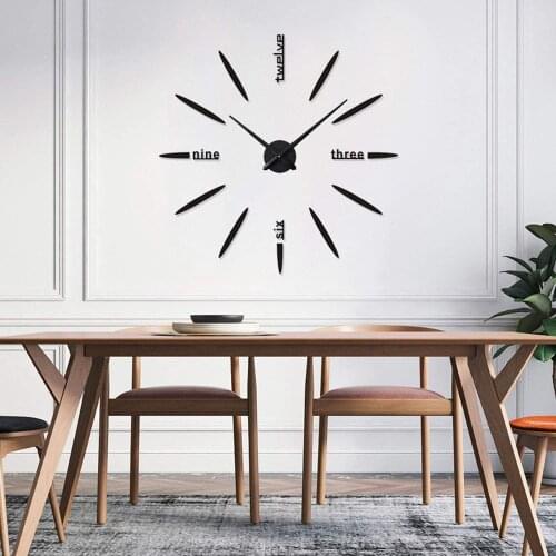 Wall Clock Modern Design Home living room decoration Watches wall Stickers 3D Acrylic Mirror reloj de cocina