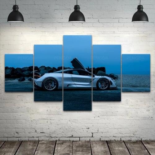 Wall Art Canvas Print Blue Sky Car Beautiful 5 Pieces Posters Paintings Picture Home Decor Living Room Modern Artwork Modular