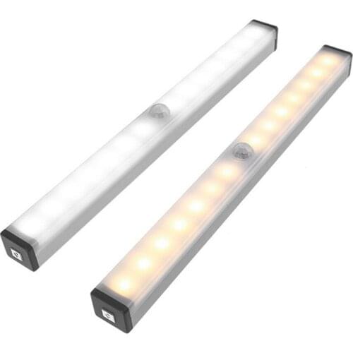 Motion Sensor Night Light Portable 14/20 LED Cabinet Lights USB Charging Induction Night Lamp For Bedroom Living Room Corridor