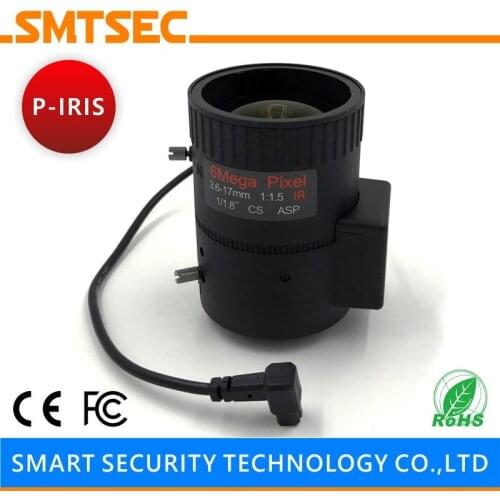 10PCS P-IRIS HD 6MP 3.6-17mm Varifocal Auto IRIS Lens F1.5 1/1.8" CS Mount Lens For CCTV Security IP Camera (SL-3617A6MPP)