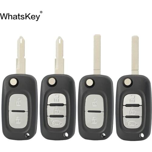 WhatsKey 2/3 Button Flip Remote Car Key Shell For Renault Clio Megane Kangoo Modus Replacement key Case Uncut VA2/NE73 Blade