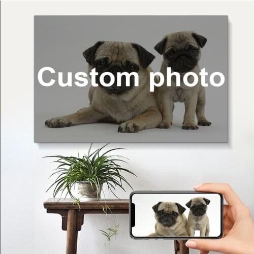 Send Photo Customization Personalized Pet Photo Customization Printed Canvas Poster Plus Frame Portrait Family Art Wedding Photo