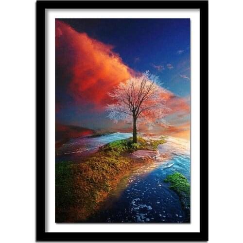 Full circular drill 5D DIY Diamond embroidery Scenery Of A Tree Diamond Painting Cross Stitch Rhinestone decoration